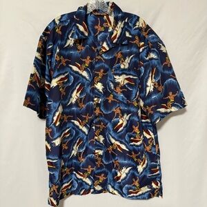 Rare! QUIKSILVER Vintage Na Pali Men's Button-Down Hawaiian Shirt Size XL Surfer